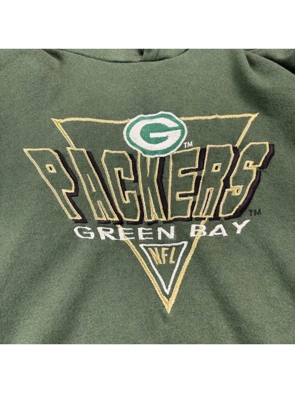 Vintage 90s Logo 7 Green Bay Packers NFL Football Pullover Hoodie Size Medium